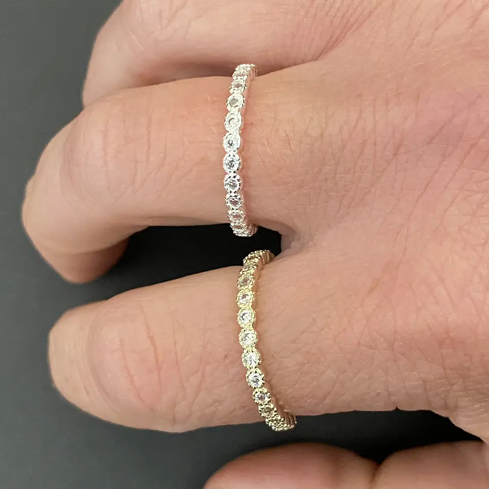 ANILLO CINTILLO | ENCHAPE ORO Y ENCHAPE PLATA 1