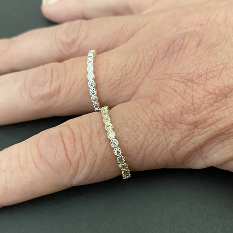 ANILLO CINTILLO | ENCHAPE ORO Y ENCHAPE PLATA