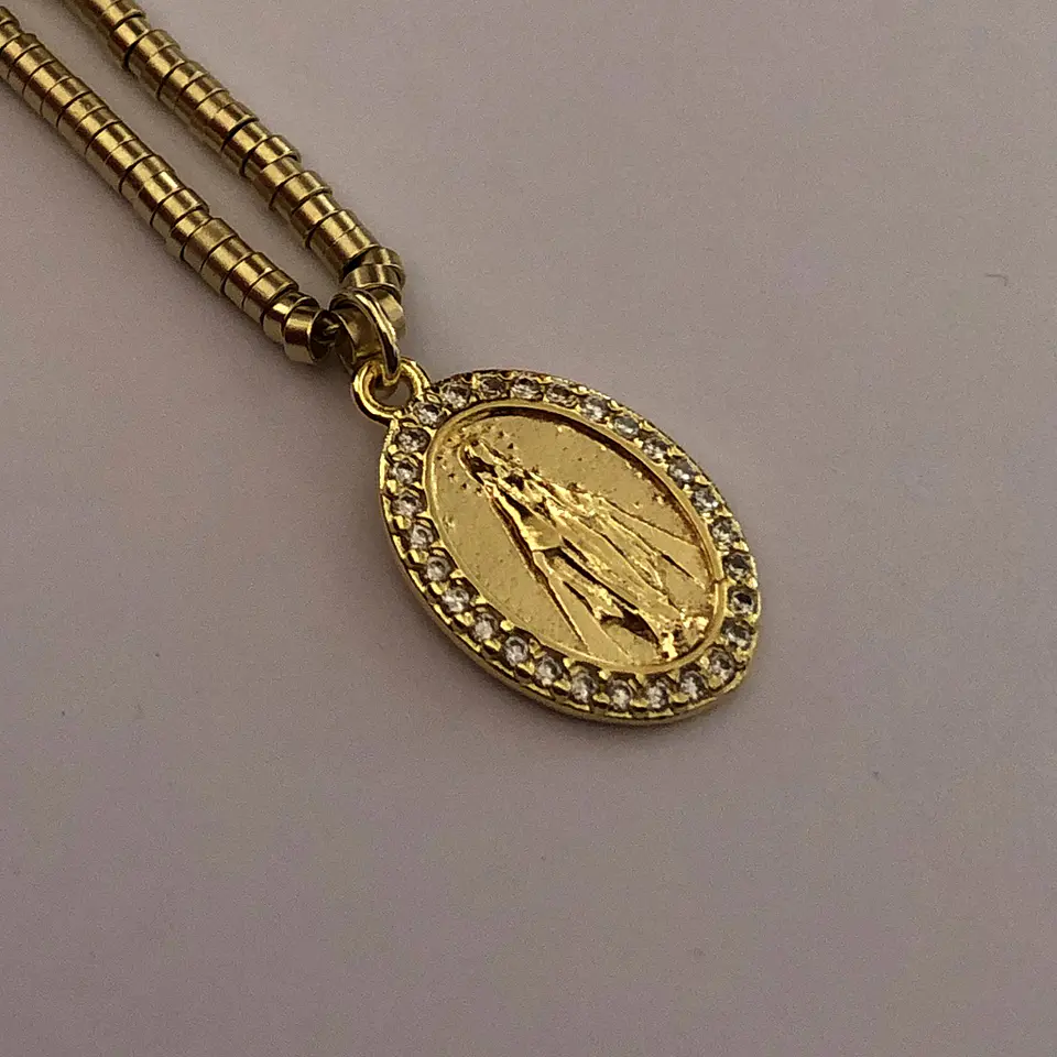 Colgante virgen de los rayos brillos | BAÑO ORO Y BAÑO PLATA 3