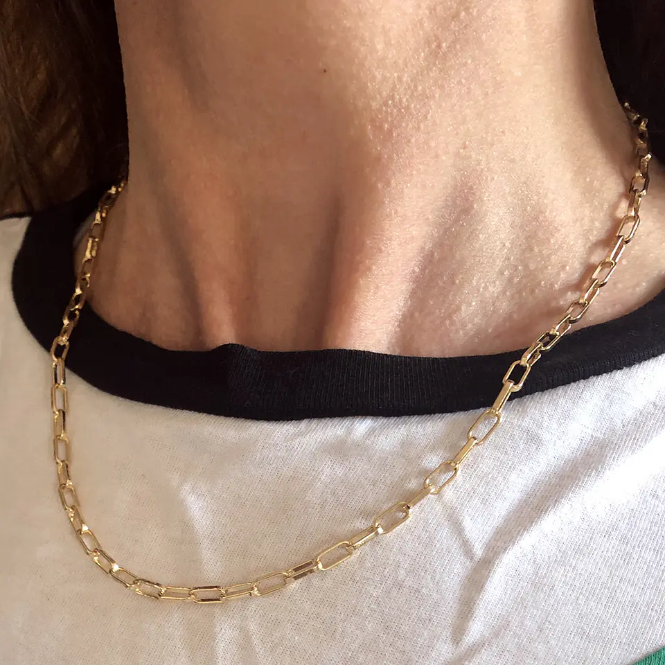 COLLARES CADENAS ESLABÓN RECTANGULAR | BAÑO ORO 2