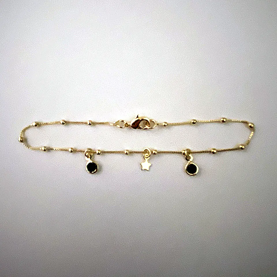 PULSERAS ESTRELLA CIRCÓN NEGRO | BAÑO ORO Y BAÑO PLATA 4