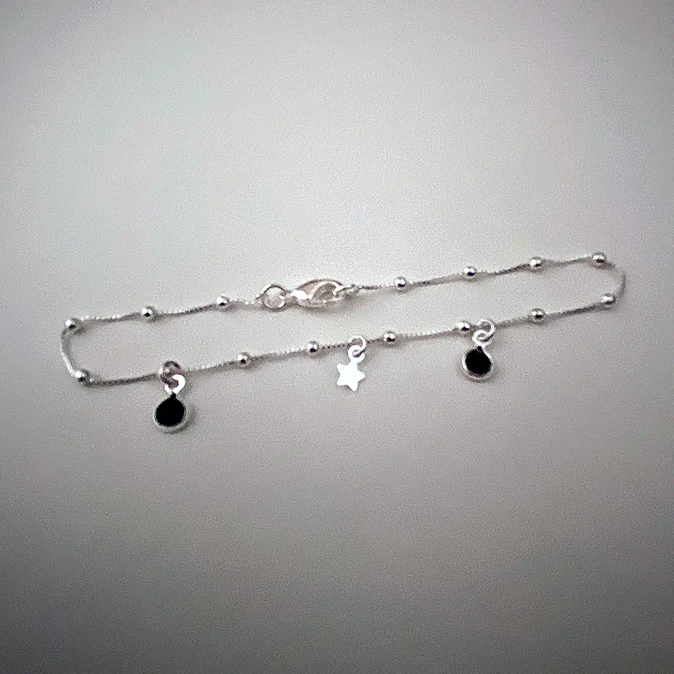 PULSERAS ESTRELLA CIRCÓN NEGRO | BAÑO ORO Y BAÑO PLATA 5