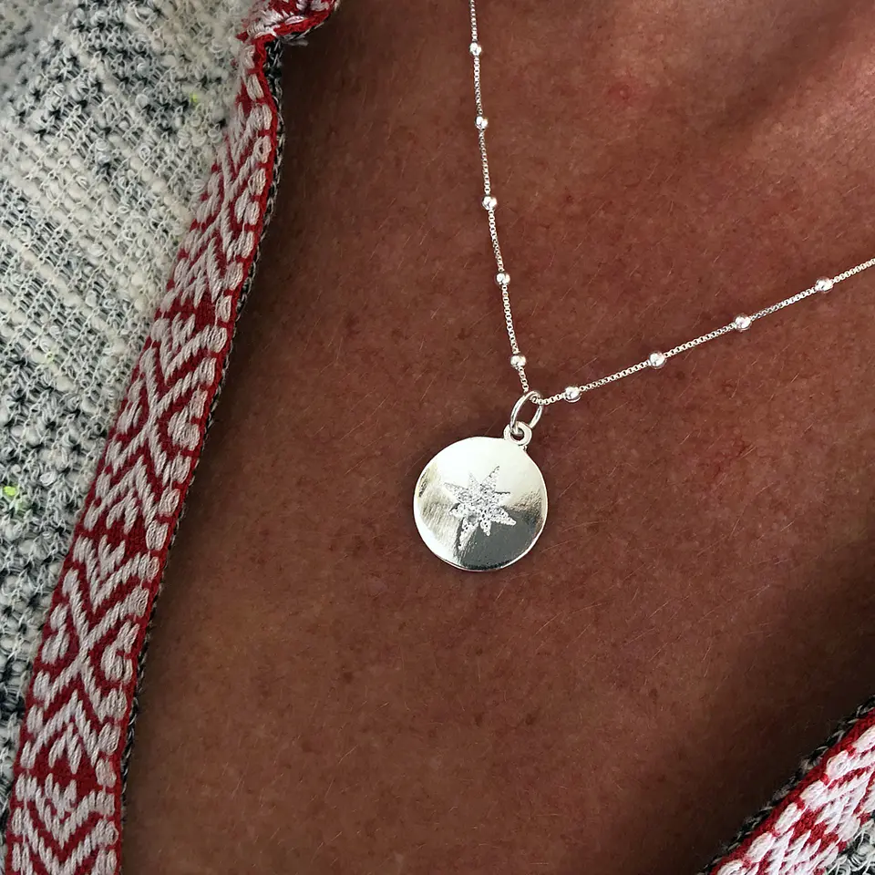 COLGANTE ESTRELLA GUÍA BRILLOS | BAÑO ORO Y BAÑO PLATA 1