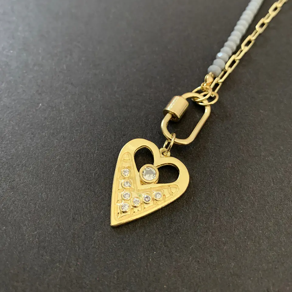 COLGANTE CORAZÓN BRILLOS | BAÑO ORO Y BAÑO PLATA 3