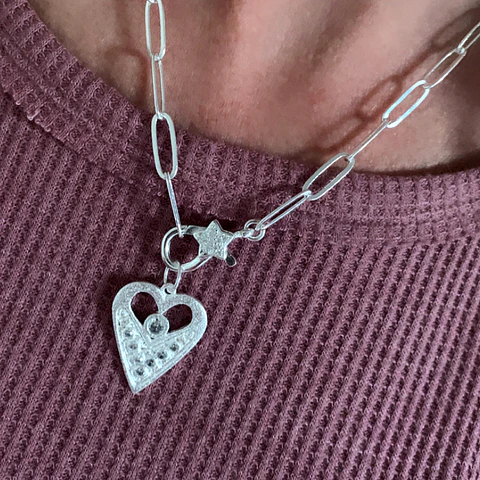 COLGANTE CORAZÓN BRILLOS | BAÑO ORO Y BAÑO PLATA