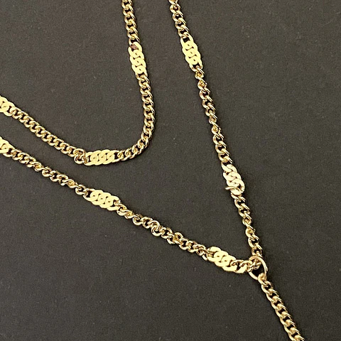 COLLAR DOBLE CASCADA | BAÑO ORO