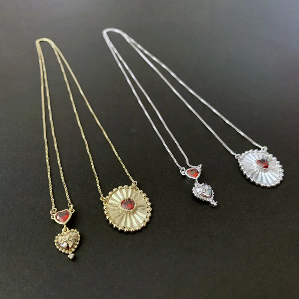 COLLAR ESCAPULARIO MEDALLA CORAZÓN | BAÑO ORO Y BAÑO PLATA 1