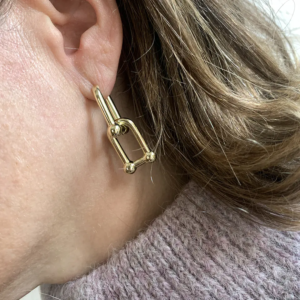 AROS ARGOLLA DOS ESLABONES | BAÑO ORO Y BAÑO PLATA 1