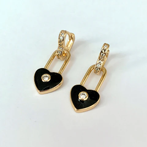 AROS CANDADO CORAZÓN | BAÑO ORO