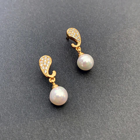 AROS PERLA GOTA | BAÑO ORO