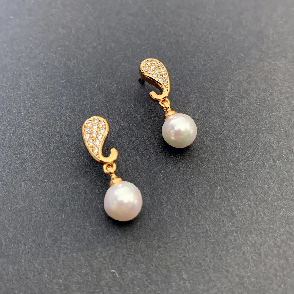 AROS PERLA GOTA | BAÑO ORO 1
