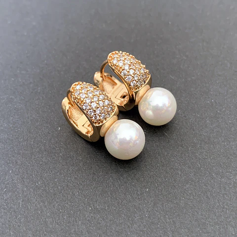 AROS PERLA QUEEN | BAÑO ORO