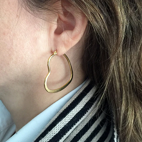 AROS ARGOLLA CORAZÓN | BAÑO ORO