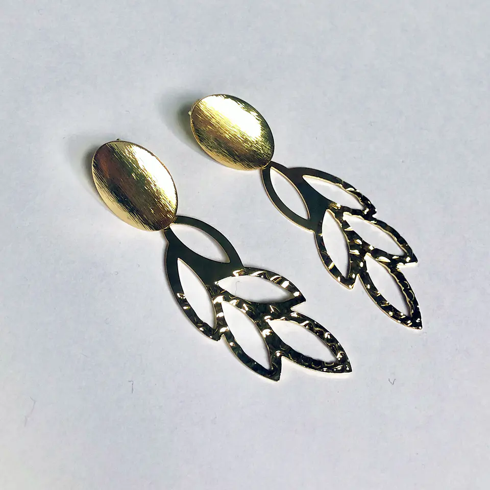 AROS HOJAS HUECAS | BAÑO ORO Y BAÑO PLATA 1