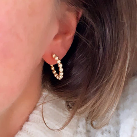 AROS ARGOLLA BOLITAS | BAÑO ORO Y BAÑO PLATA