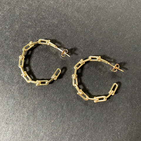 AROS ARGOLLA CADENA | BAÑO ORO