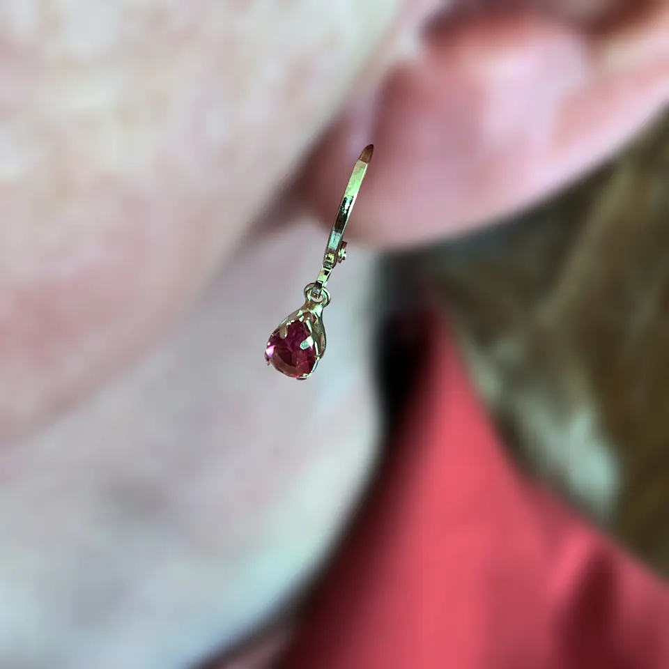 AROS ARGOLLA GOTA ROJA | BAÑO ORO Y BAÑO PLATA 2