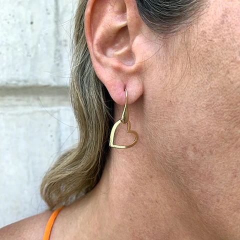AROS CORAZÓN HUECO | BAÑO ORO