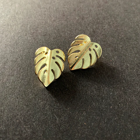 AROS HOJA MONSTERA | BAÑO ORO
