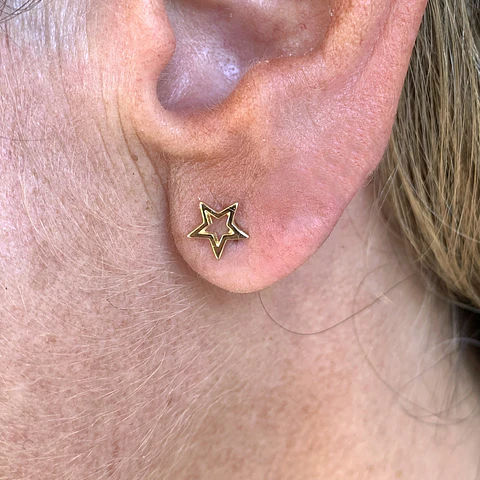 AROS ESTRELLAS CALADAS | BAÑO ORO Y BAÑO PLATA
