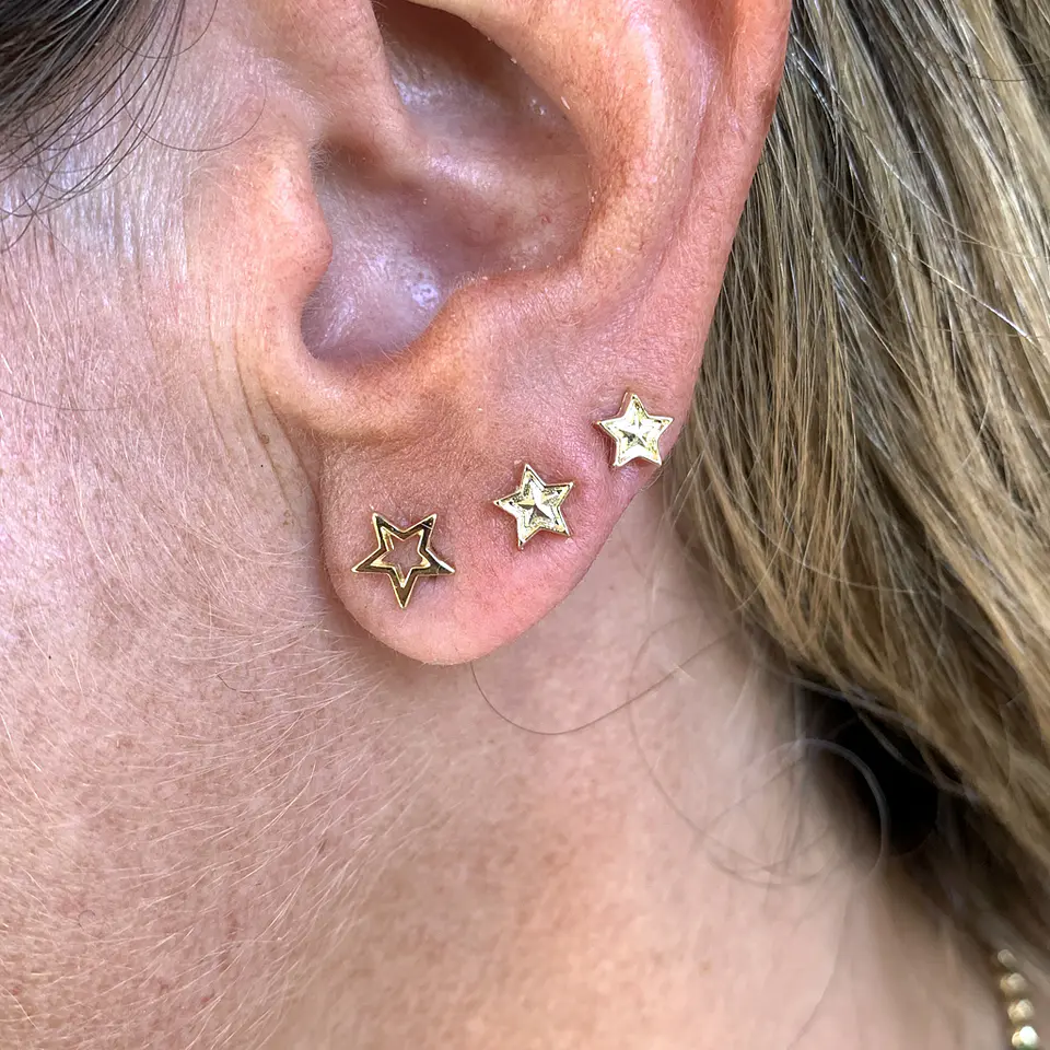 AROS ESTRELLAS CALADAS | BAÑO ORO Y BAÑO PLATA 4