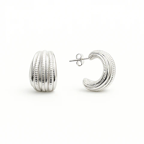 AROS ARGOLLA MULTIHILO | BAÑO PLATA