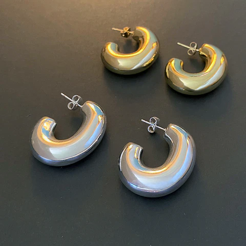 AROS ARGOLLA ÓVALO | BAÑO ORO Y BAÑO PLATA