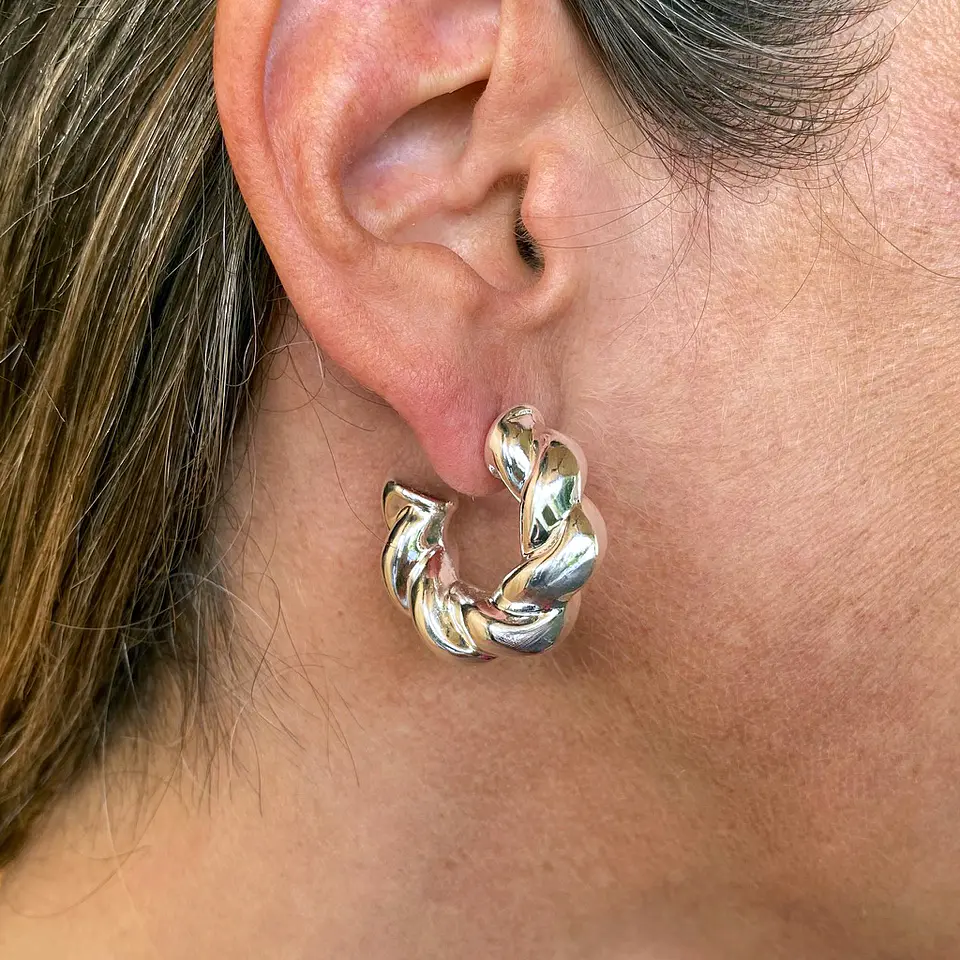 AROS ARGOLLA TUBO TWIST | BAÑO ORO Y BAÑO PLATA 1