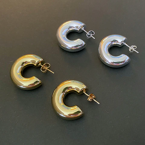 AROS ARGOLLA TUBO CÍRCULO | BAÑO ORO Y BAÑO PLATA