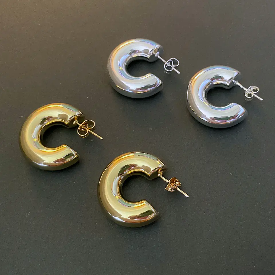 AROS ARGOLLA TUBO CÍRCULO | BAÑO ORO Y BAÑO PLATA 2