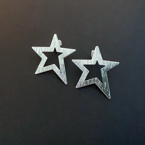 AROS ESTRELLA HUECA | BAÑO PLATA