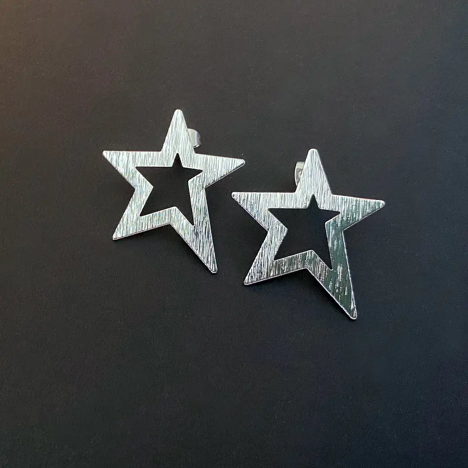AROS ESTRELLA HUECA | BAÑO PLATA 2