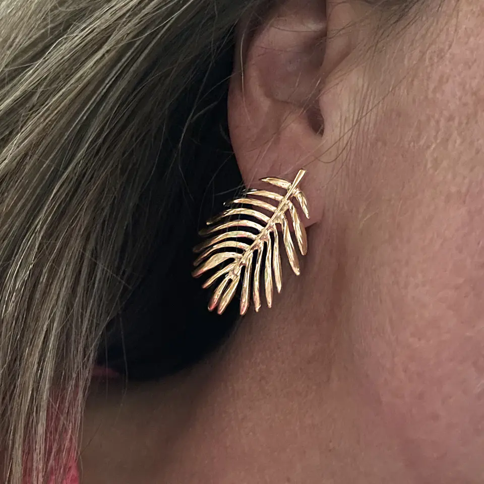 AROS HOJA MAXI | BAÑO ORO 2