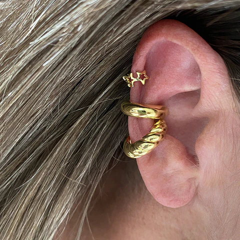 EAR CUFF ARGOLLA TRENZADA | BAÑO ORO