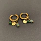 AROS ARGOLLA DIJES VERDES | BAÑO ORO - Miniatura 2