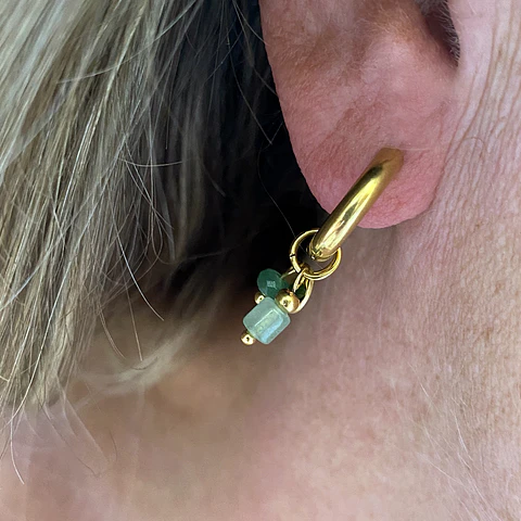 AROS ARGOLLA DIJES VERDES | BAÑO ORO
