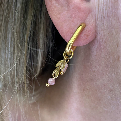 AROS ARGOLLA DIJES ROSADOS | BAÑO ORO