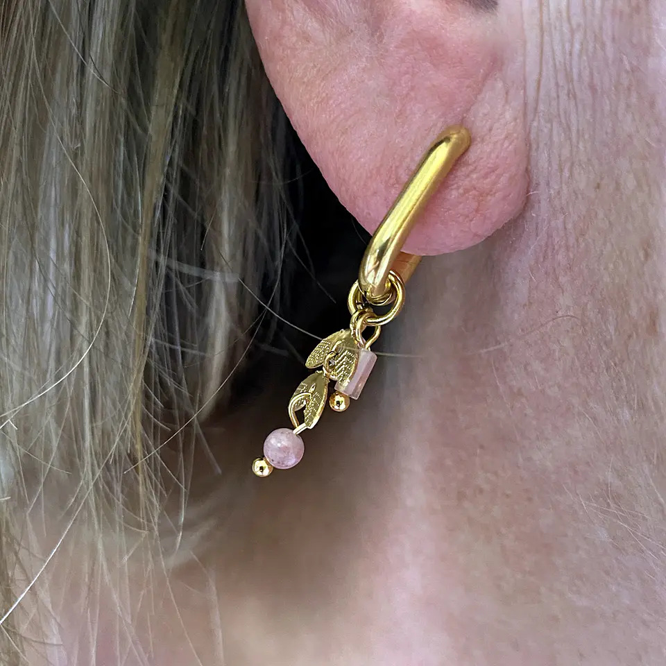 AROS ARGOLLA DIJES ROSADOS | BAÑO ORO 1