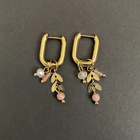 AROS ARGOLLA DIJES ROSADOS | BAÑO ORO