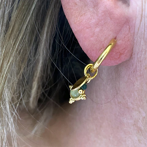 AROS ARGOLLA DIJES CRUZ | BAÑO ORO
