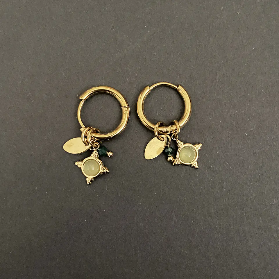 AROS ARGOLLA DIJES CRUZ | BAÑO ORO 2