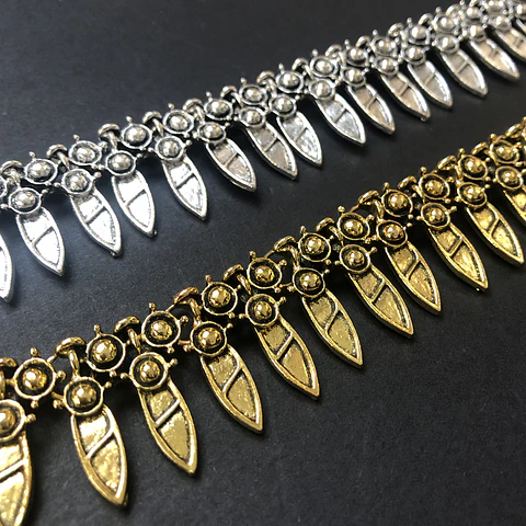 TOBILLERAS INDI PÉTALOS | SILVER Y GOLD