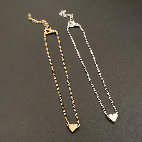 TOBILLERAS CORAZÓN | SILVER Y GOLD