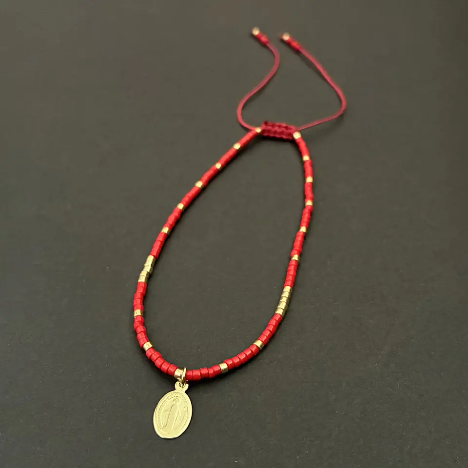 PULSERAS MIYUKI SIMPLE VIRGEN DE LOS RAYOS | ENCHAPE ORO 4