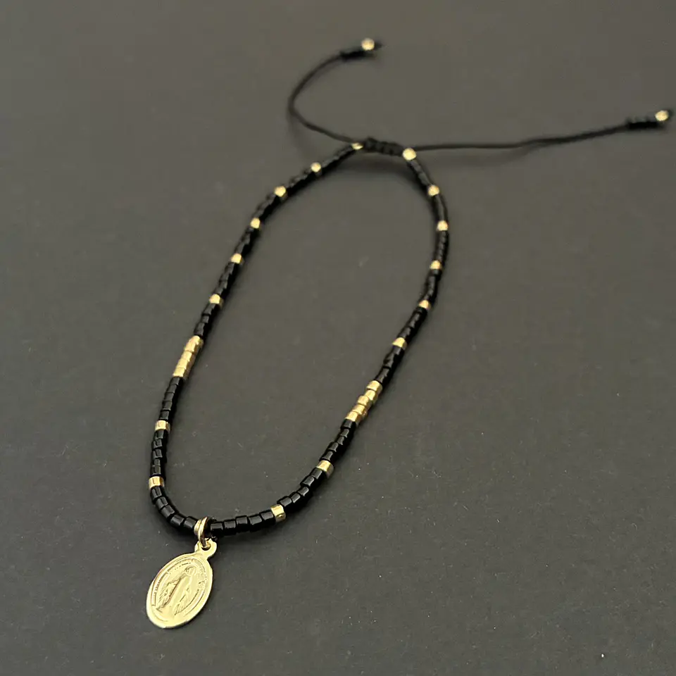PULSERAS MIYUKI SIMPLE VIRGEN DE LOS RAYOS | ENCHAPE ORO 5