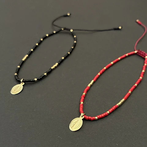 PULSERAS MIYUKI SIMPLE VIRGEN DE LOS RAYOS | ENCHAPE ORO