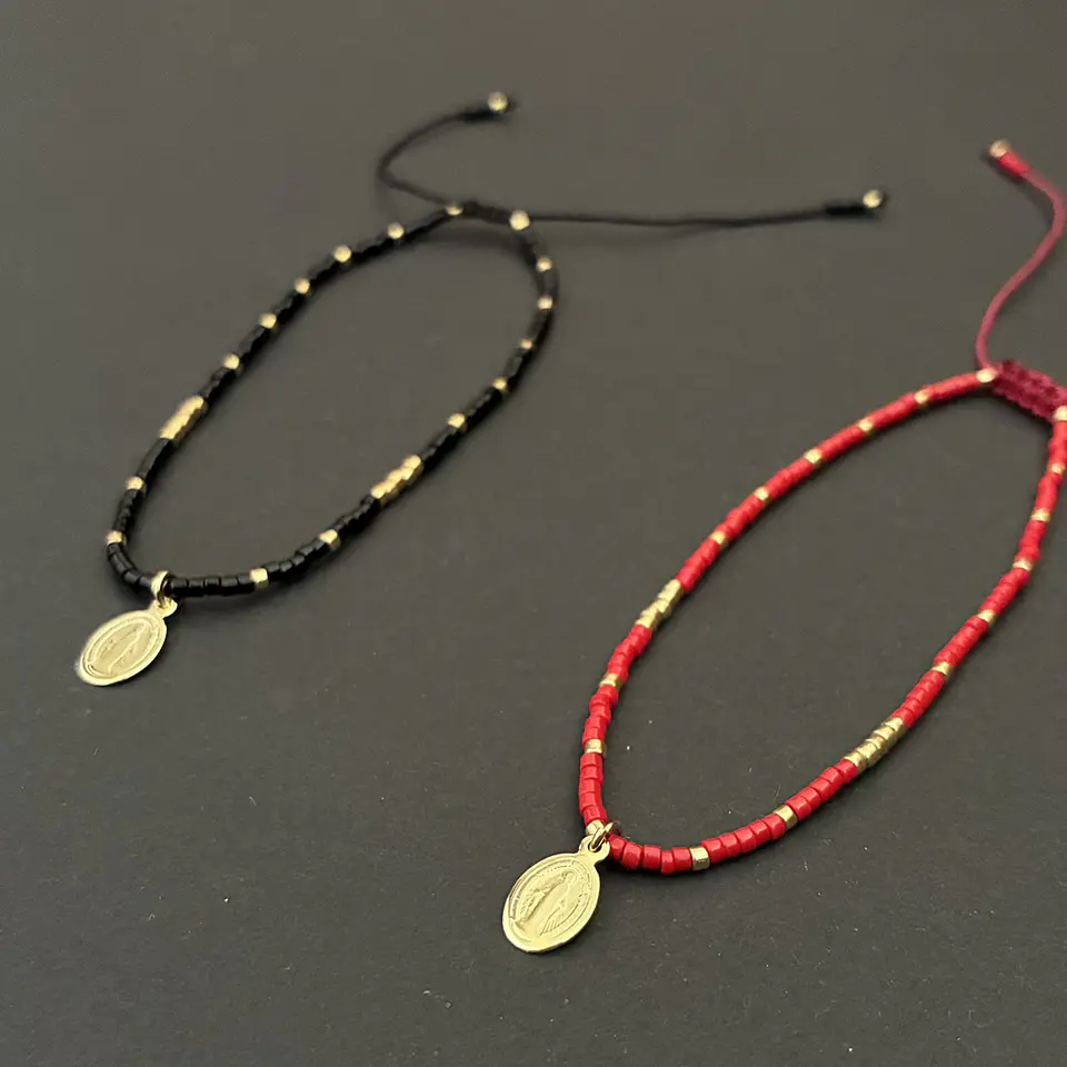 PULSERAS MIYUKI SIMPLE VIRGEN DE LOS RAYOS | ENCHAPE ORO 2