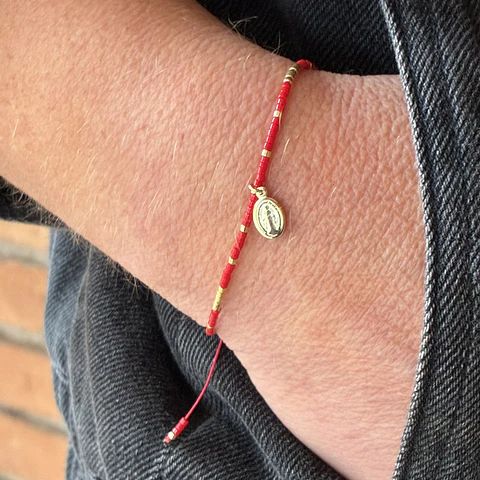 PULSERAS MIYUKI SIMPLE VIRGEN DE LOS RAYOS | ENCHAPE ORO