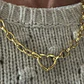 COLLAR CADENA GRUESA CONECTOR CORAZÓN | ENCHAPE ORO - Miniatura 1