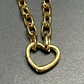COLLAR CADENA GRUESA CONECTOR CORAZÓN | ENCHAPE ORO - Miniatura 3